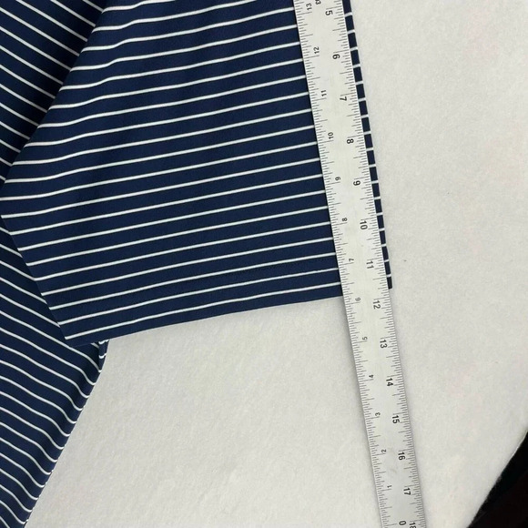 Donald Ross Golf Polo Shirt Mens L Blue Striped 3-Button Collared Short Sleeves - Picture 4 of 12